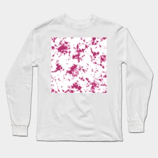 Hot Pink bubble gum and white Storm - Tie-Dye Shibori Texture Long Sleeve T-Shirt